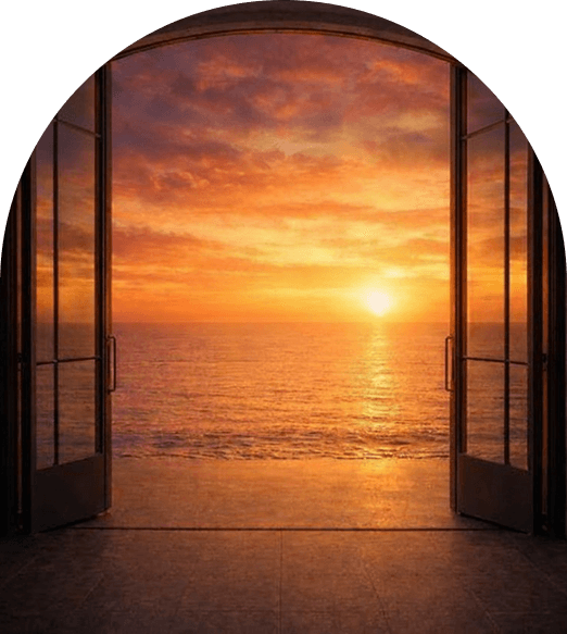 sunset doorway